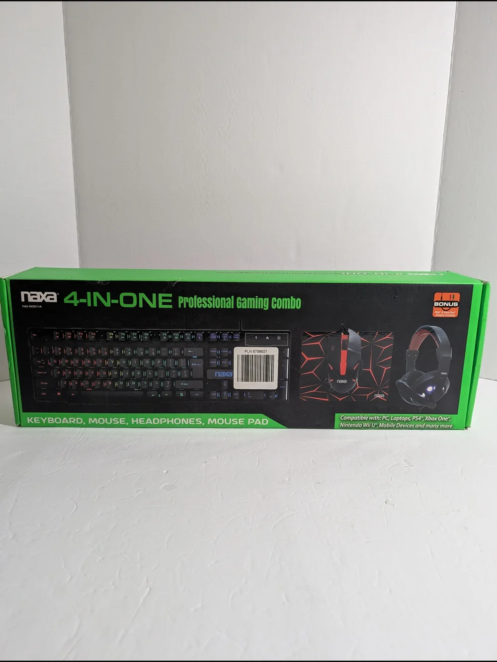 Naxa 4-in-One Professional Gaming Combo - Black and Green
